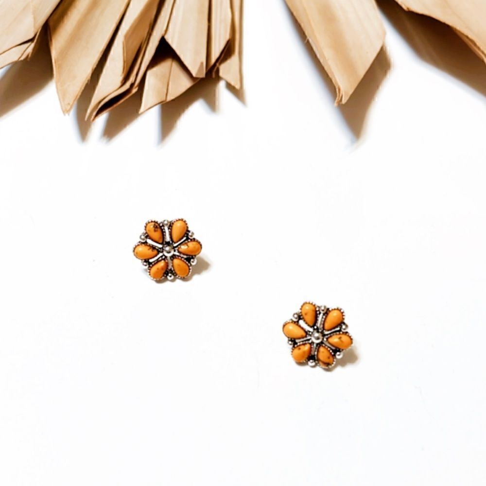 Boho flower earrings #989